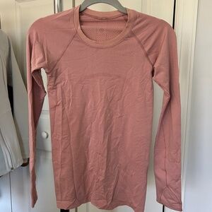 Lululemon Swiftly Tech Long Sleeve in Pink